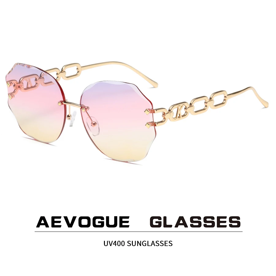 

AEVOGUE Sunglasses Women Spectacle Glasses Shades Sunglasses Women Frameless Accessories Women UV Sunglasses Eyewear AE1355
