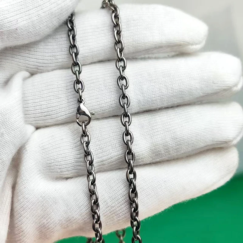 Pure Titanium Round O Chain Necklace for Men Women Welded