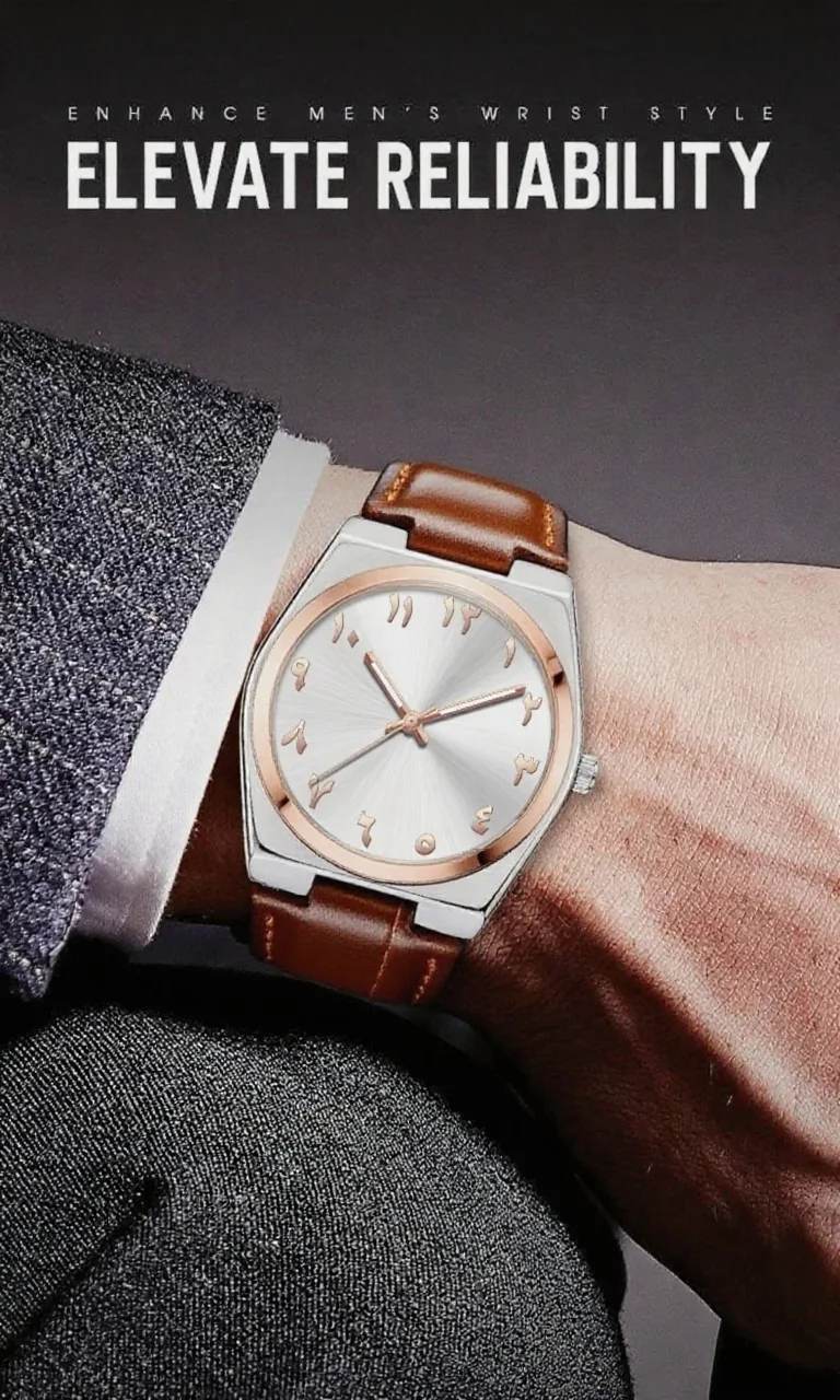 TAXAU Orologio Da Uomo Quarzo 8409 - Cassa 41 Mm, Cinturino In Pelle, Impermeabile 30 ATM, Data, Numeri Arabi, Lusso Business