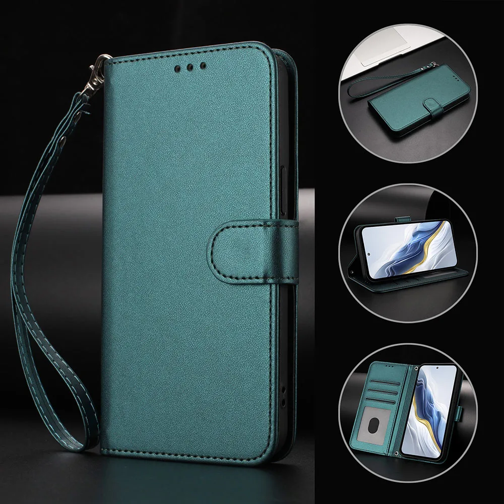 Solid Color Leather Flip Wallet Phone Case