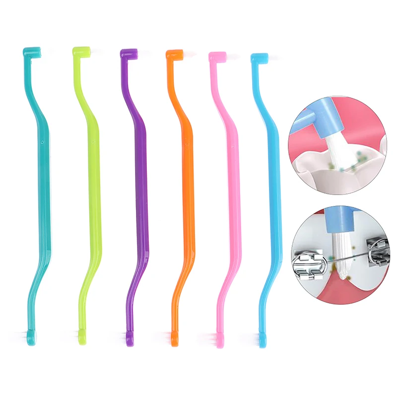 

1PCS Orthodontic Interdental Brush Double Heads Teeth Cleaning Toothbrush Oral Care Tool Small Head Soft Hair Implant Adult