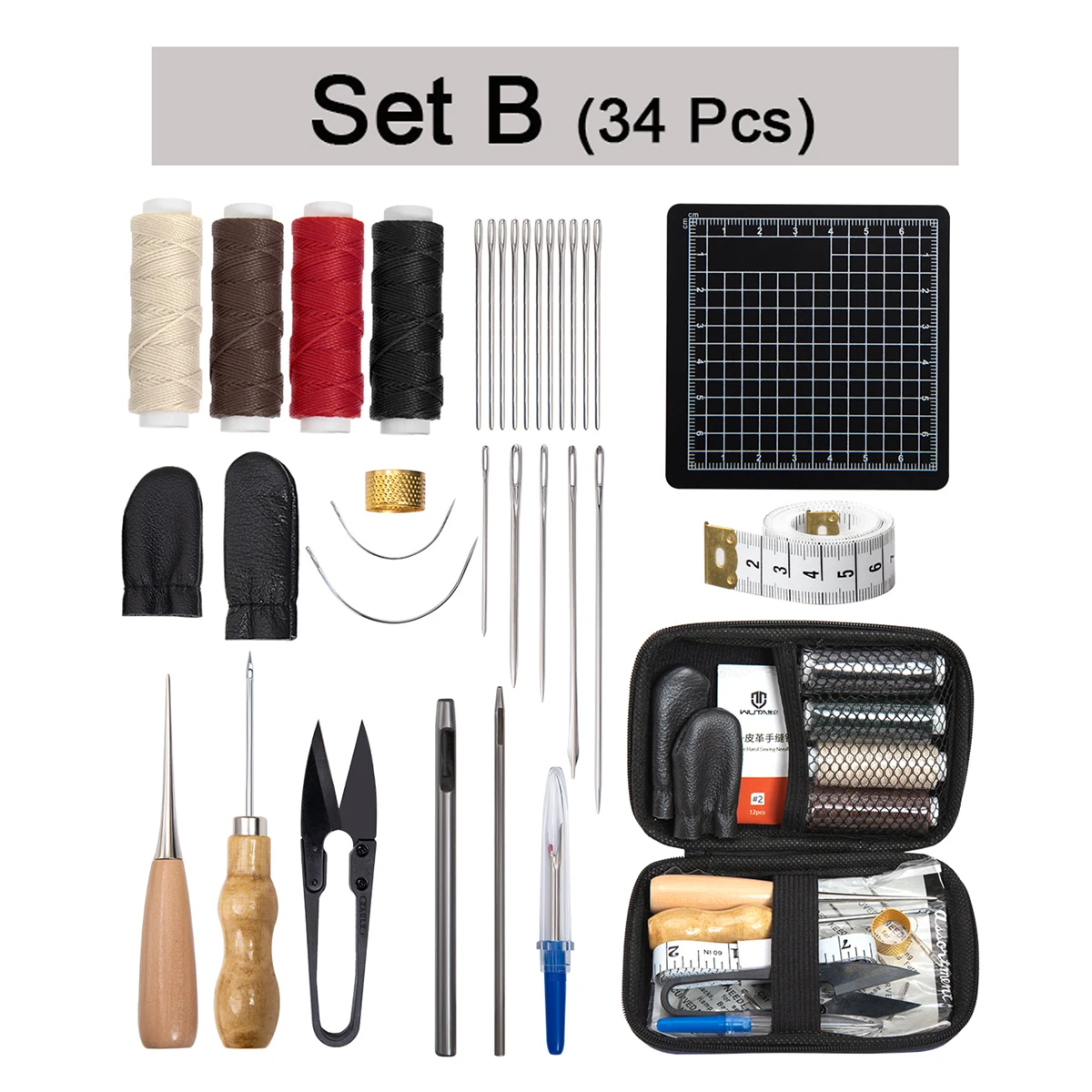 10 Pièces Aiguilles Couture Cuir Kit Reparation Comprenant