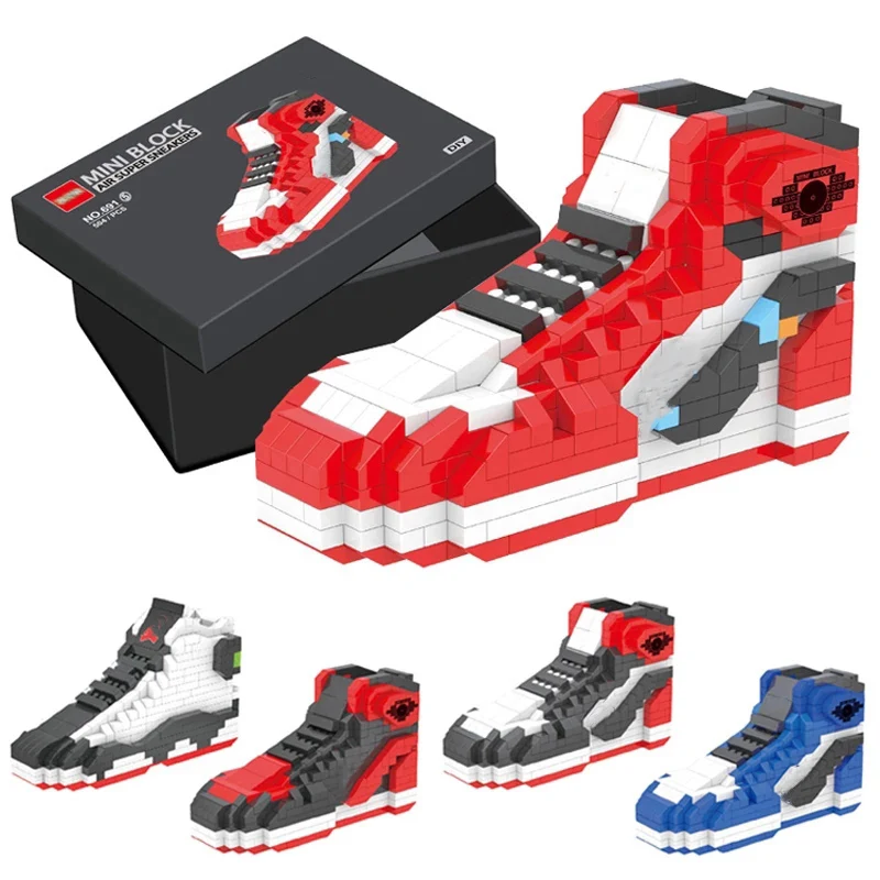 

Mini Sports Basketball Shoes Building Blocks Sneakers Model DIY Assembly Bricks Toys For Children Boys Birthday Christmas Gifts