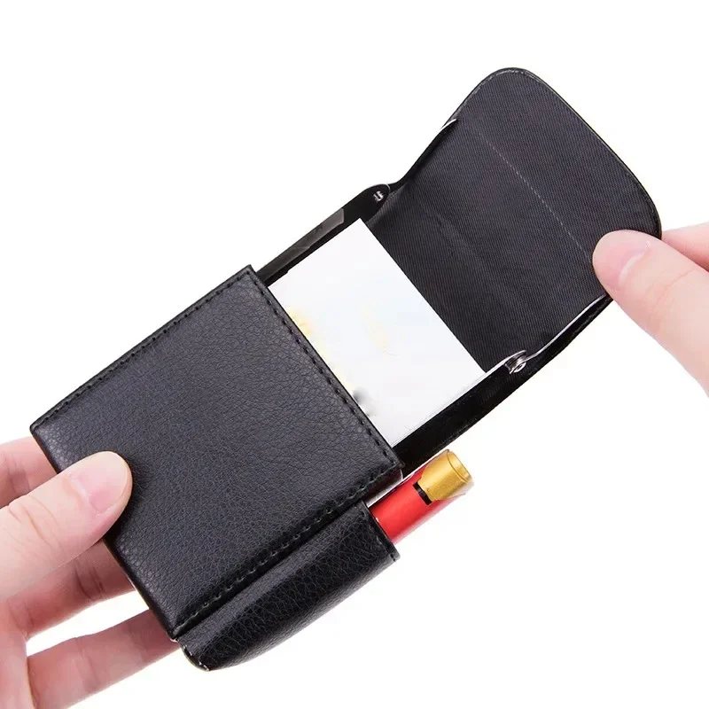Pocket PU Leather Cigarette Case Lighter Bag Box Storage Organizer Smoking Tools Accessories Waterproof Cigar Man Bag Charm Gift