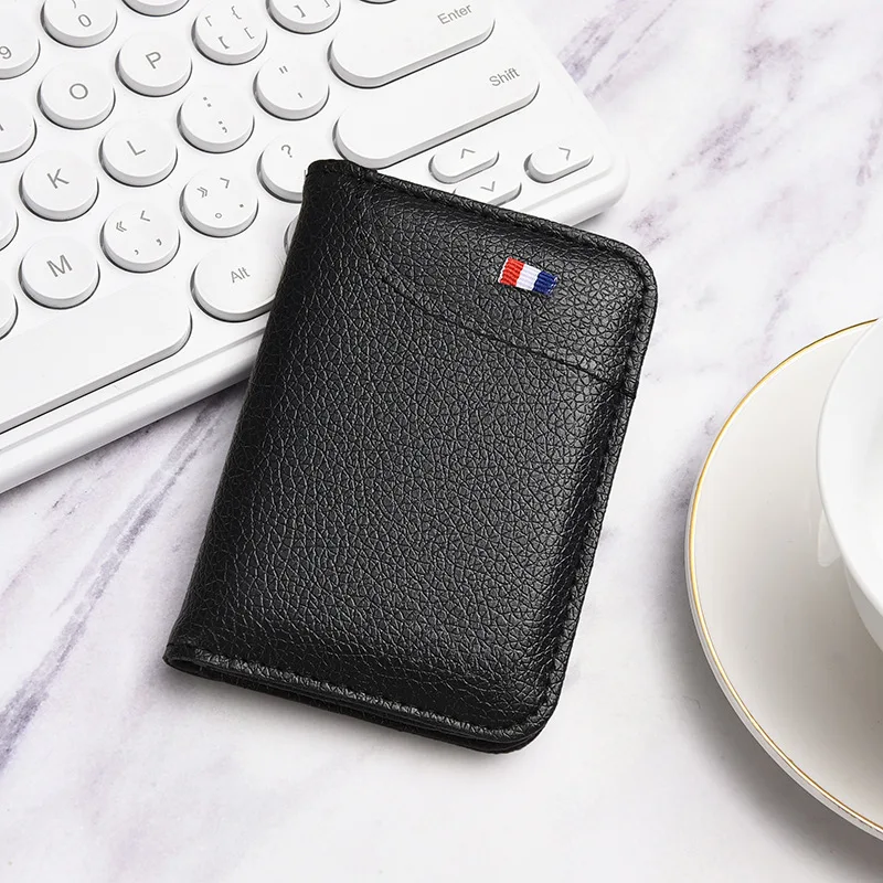 Portable Slim Soft Wallet for Men PU Leather Mini ID Credit Card Holders