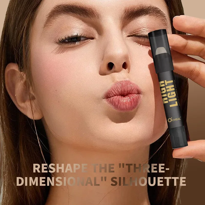 Waterproof Highlighter Contouring Bronzer Stick Long Lasting Brightening Concealer Pencil 3D Face Nose Shadow Makeup Corrector