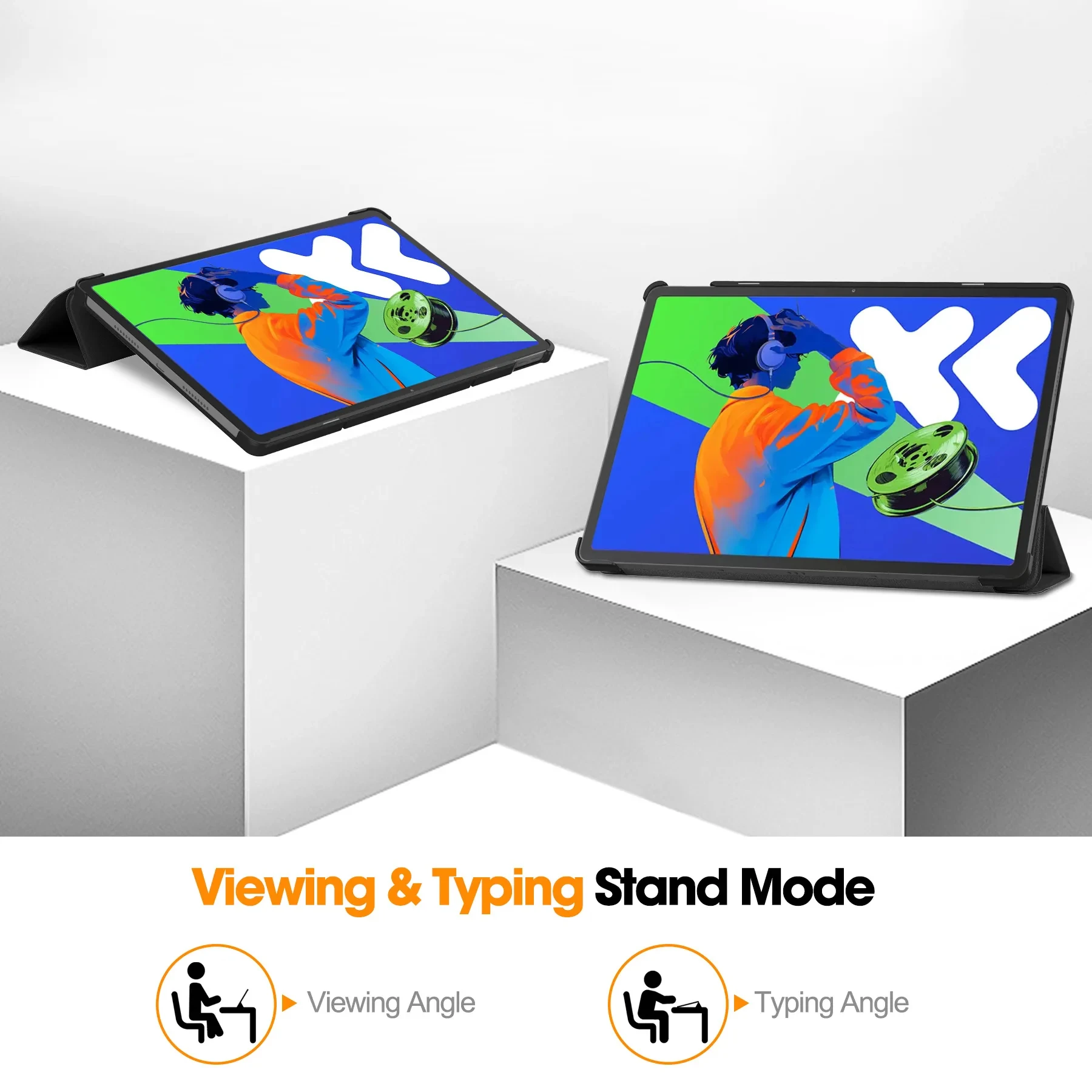 Für Lenovo Xiaoxin Pad Pro 12.7 Tablet-Hülle TB375FC Dreifach Faltbare Standhülle mit Schlaffunktion – Detail 6