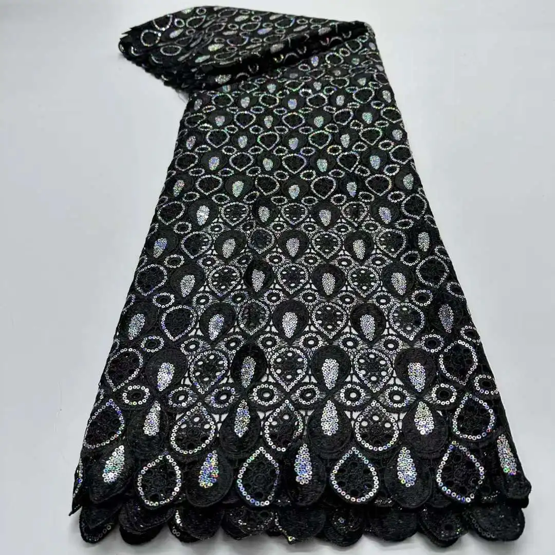 

Latest French Tulle Lace Fabric 2024 High Qulity African Mesh Net Sequins Lace Fabric Nigerian For Bridal Wedding Party DPL1-2