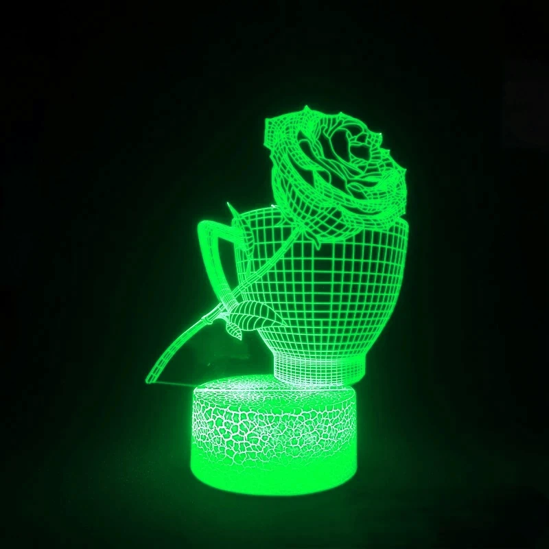3D 장미 컵 램프 LED 야간 조명, 침실 침대 옆 테이블 책상 장식, 수면 조명, 어머니 날 선물, 여성 소녀