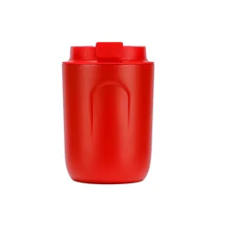 Compact Stainless Steel Insulated Travel Tumbler - Leakproof Thermos Mug with Lid - 220ML (Red Thermos)