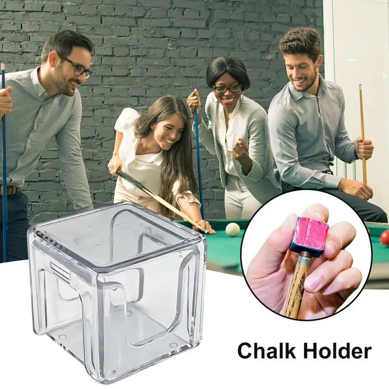 Billiard Chalk Storage Transparent Plastic acrylic Box Cube Chalk Storage Holder For Daily Practice Snooker & Billiard Accessory