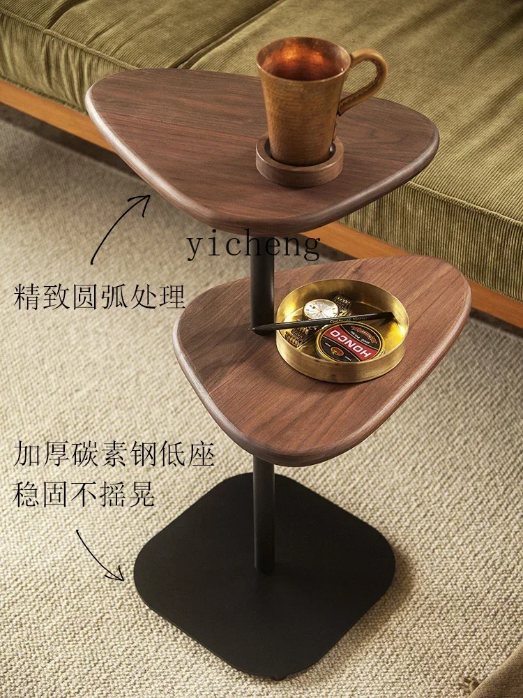 Designer Corner Tables Black Walnut Modern Simple Multifunctional Removable Internet Celebrity Solid Wood Sofa Bedside
