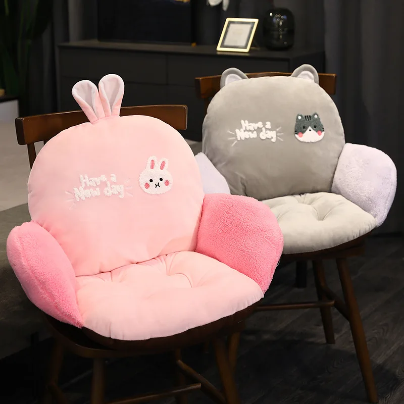 Cartoon Chair Cushion Toast Travel Pillow Nap Pillow Cute Plush Back  Cushion Soft Washable Seat Cushion Pad for Car, Office and Home, Smile