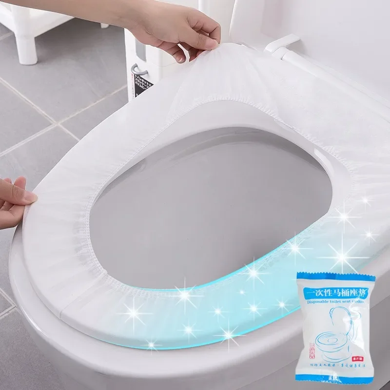 Disposable Toilet Seat Cover Portable Travel Camp Hotel Bathroom Nonwovens Isolate Lavatory Mat Carrier Ring Accessories