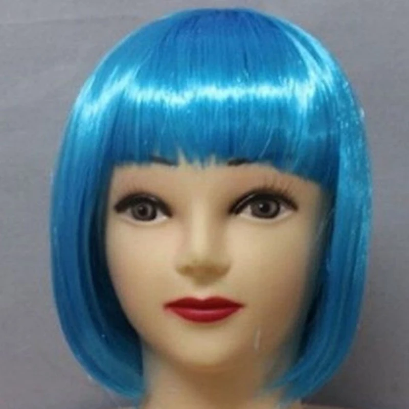 Women Short BOB Hair Wig Straight Bangs Cosplay Party Stage Show Cosplay Hair 13 Colors Item Party Supplies synthetic wigs