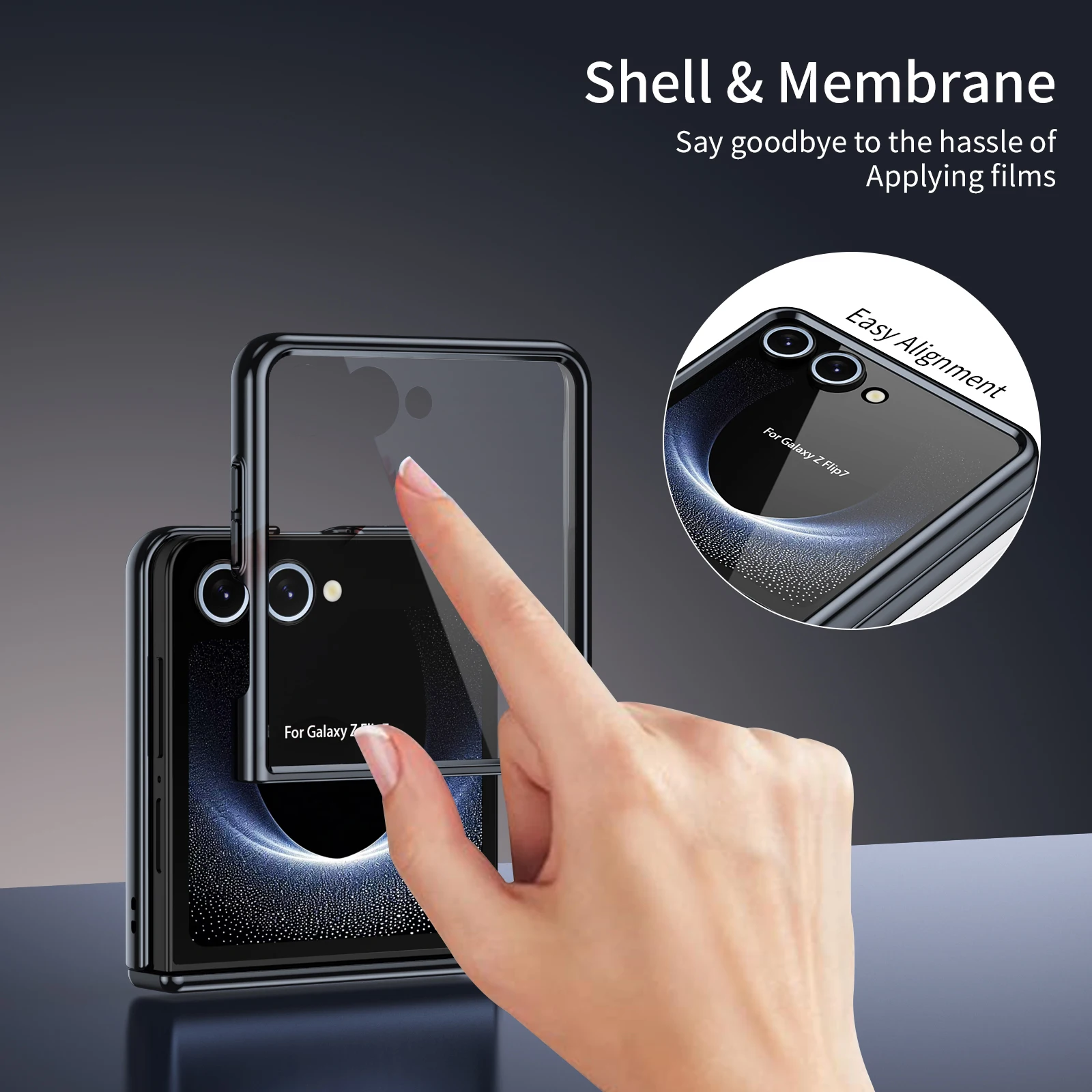 Frosted Plating Shockproof Matte Case with Hinged Glass Film Protector