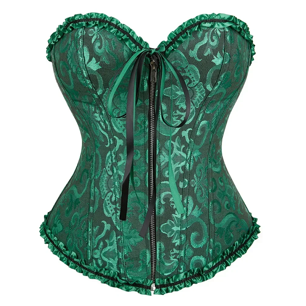 Corset Bustier Pour Femme - Haut Corset Sexy Vintage Floral Burlesque à Lacets Avec Baleines