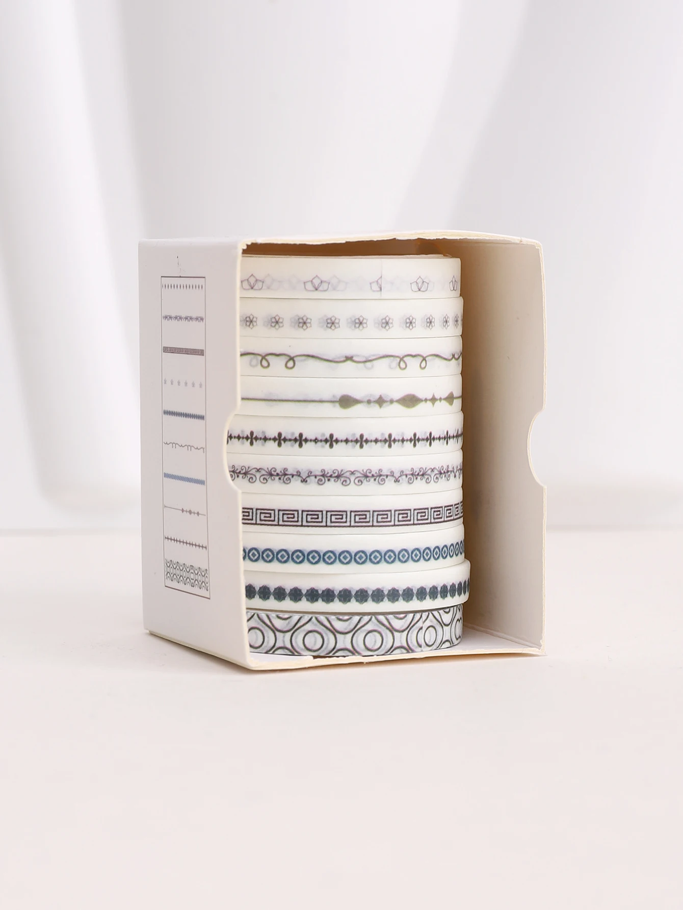 10 롤/박스 분할 라인 Washi 테이프 장식 Washi 마스킹 테이프 예술가 및 Crafte Scrapbooking 고정 용품 선물