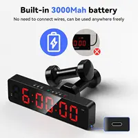 Gym Timer with Remote 11''x 3.5''Ultra-Clear Interval Timer with LED Countdown/Up Wall Clock  Power Fitness Timer Stopwatch 2