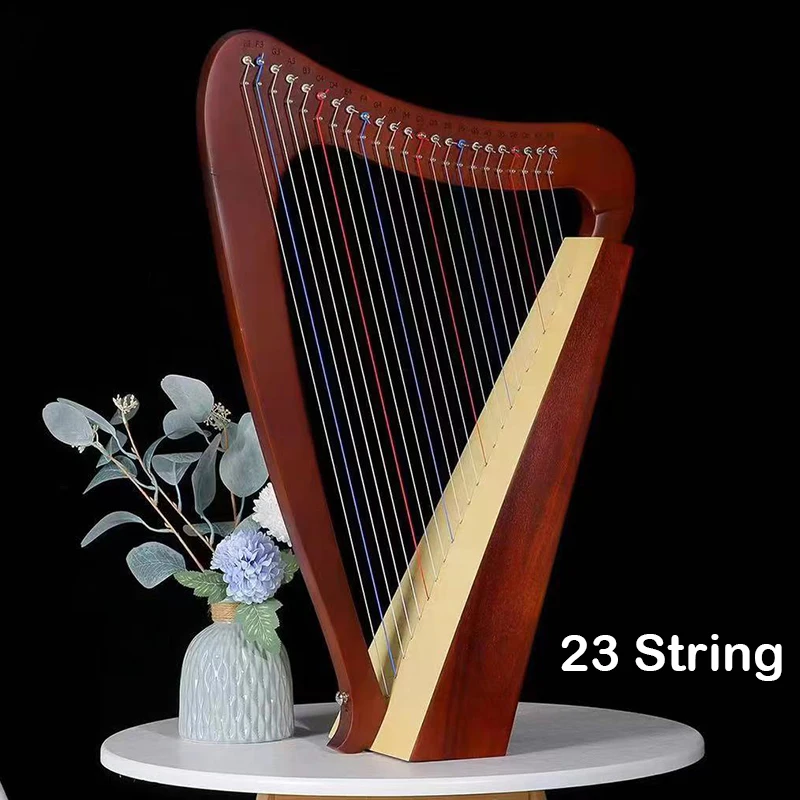 Lyre Harp 19 23 26 String Half Key Lyre Harp Mahogany Solid Wood Veneer Lyre19 23 26 Strings Musical Instrument