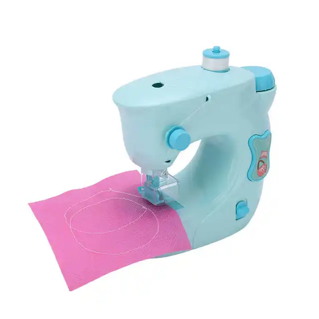Electric Mini Sewing Machine Toys Educational Interesting Kids Girls Children Pretend Play Housekeeping Sewing Machine Toy Kit 6