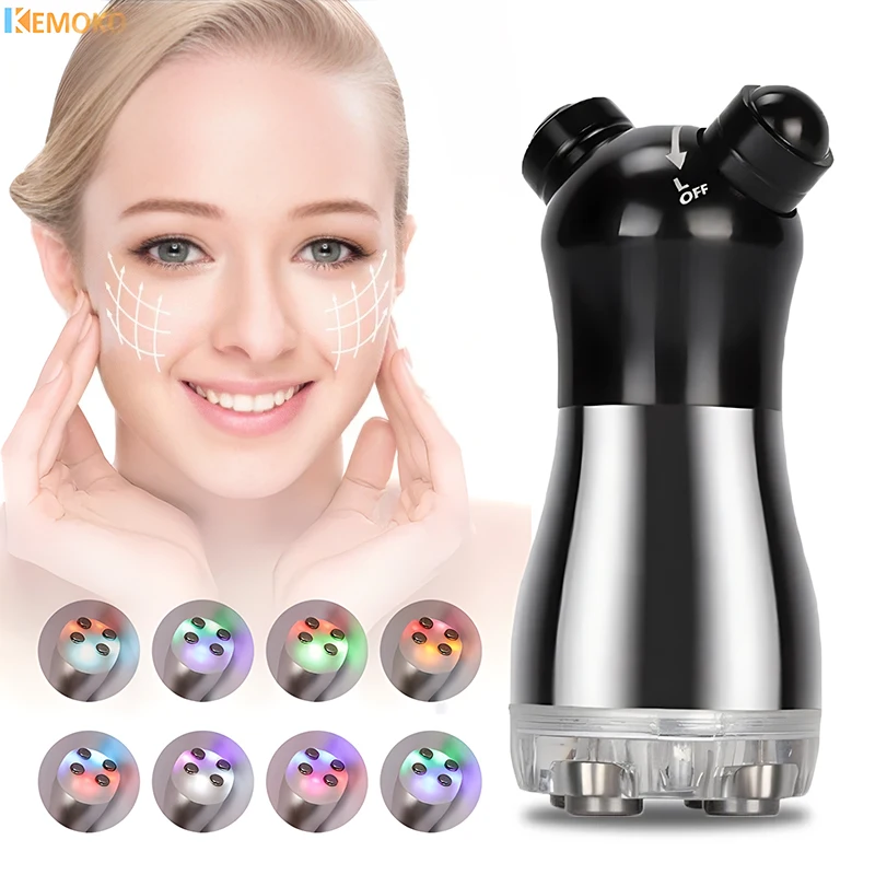 

Facial Mesotherapy Electroporation RF Radio Frequency LED Photon Tighten Wrinkle Removal Face Lifting Skin Care Body Massager