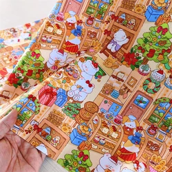 Cartoon Cute Panda Playground Illustration Cotton Fabric for DIY Patchwork & Quilting - 20 Pieces (2)