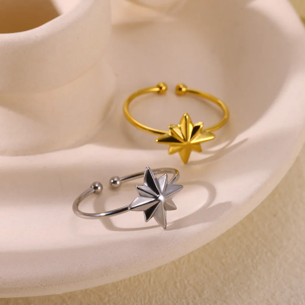 Punk Schlange Bague Muschel Anillos Schmetterling Ring Sonne Blumen ringe für Frauen Stern Anillo Edelstahl Schmuck Neujahrs geschenke – Detail 25