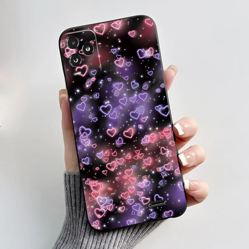 Aesthetic Dreamy Scenery Pattern Black Phone Case - Soft Shockproof Casing