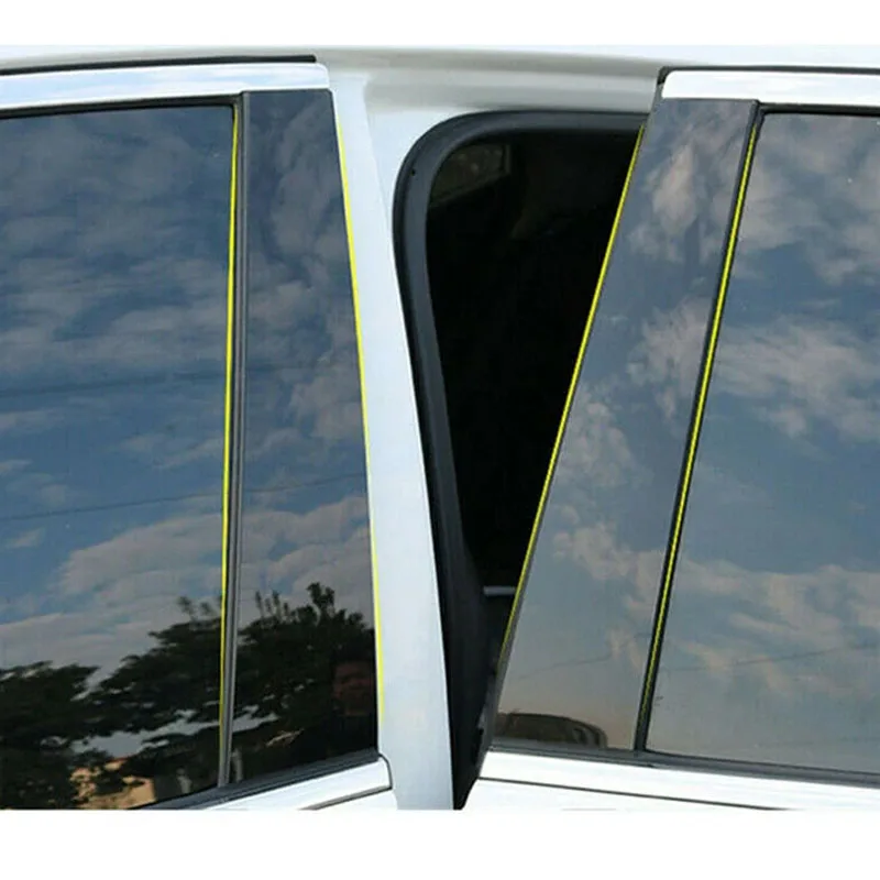 Glossy Black Window Door Column B C Pillar Post Cover Trim