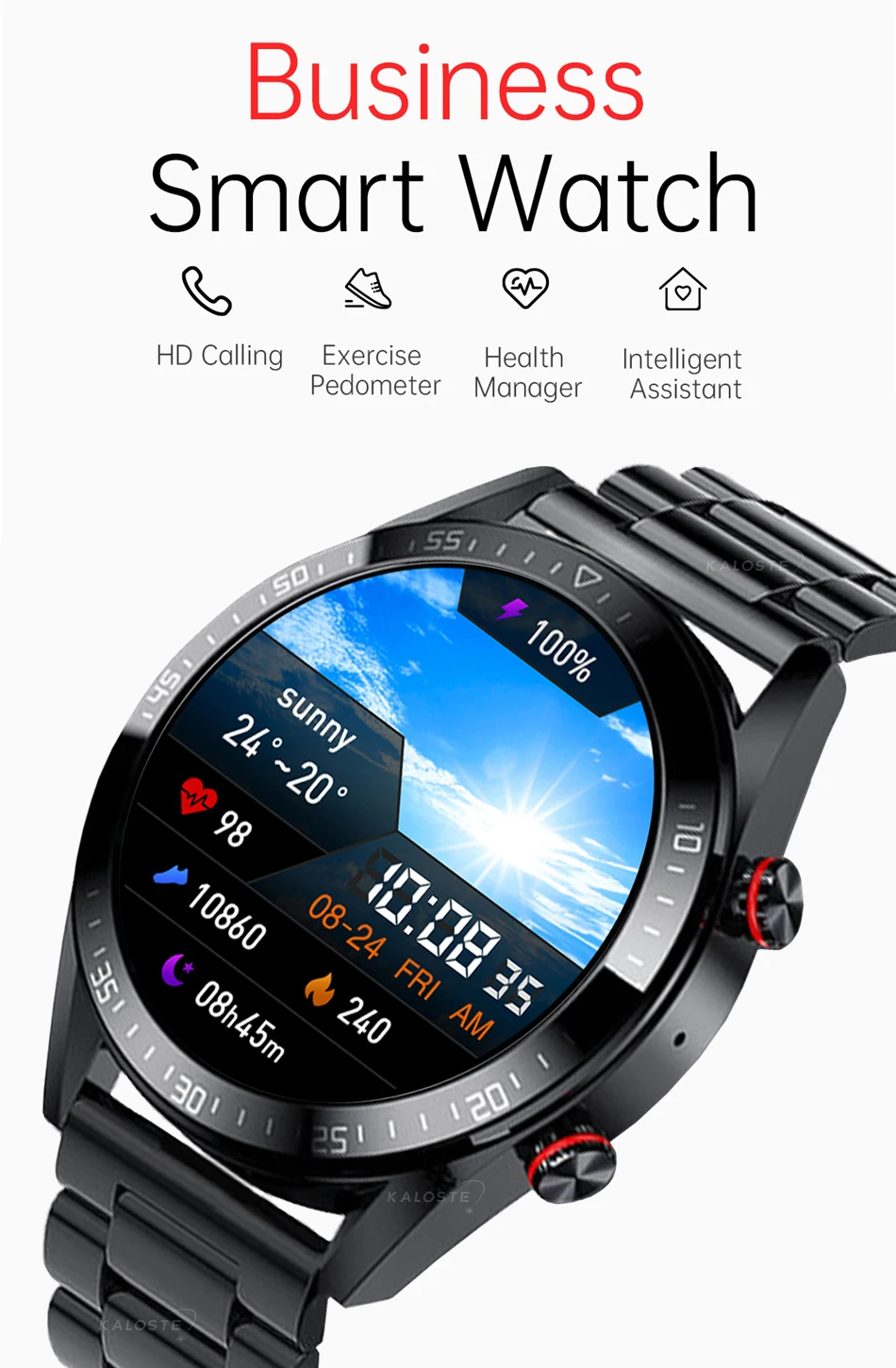 2022 New 454*454 AMOLED screen smart watch Always display the time bluetooth call local music Weather smartwatch for men Android