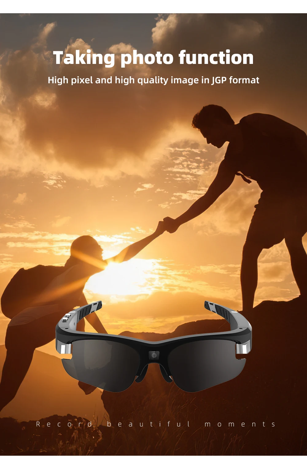 HD 1080P Mini Sports Glasses Camera Smart Glasses Polarized Lens Sunglasses Camera Riding Glasses Audio Video Recorder Camcorder