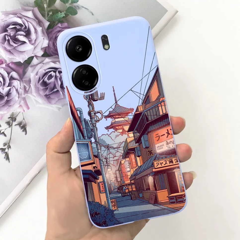 For Xiaomi POCO C65 Case Cute Cartoon Cat Painted TPU Silicone Back Cover For Xioami POCO C65 POCOC65 C 65 6.74 Phone Case Funda