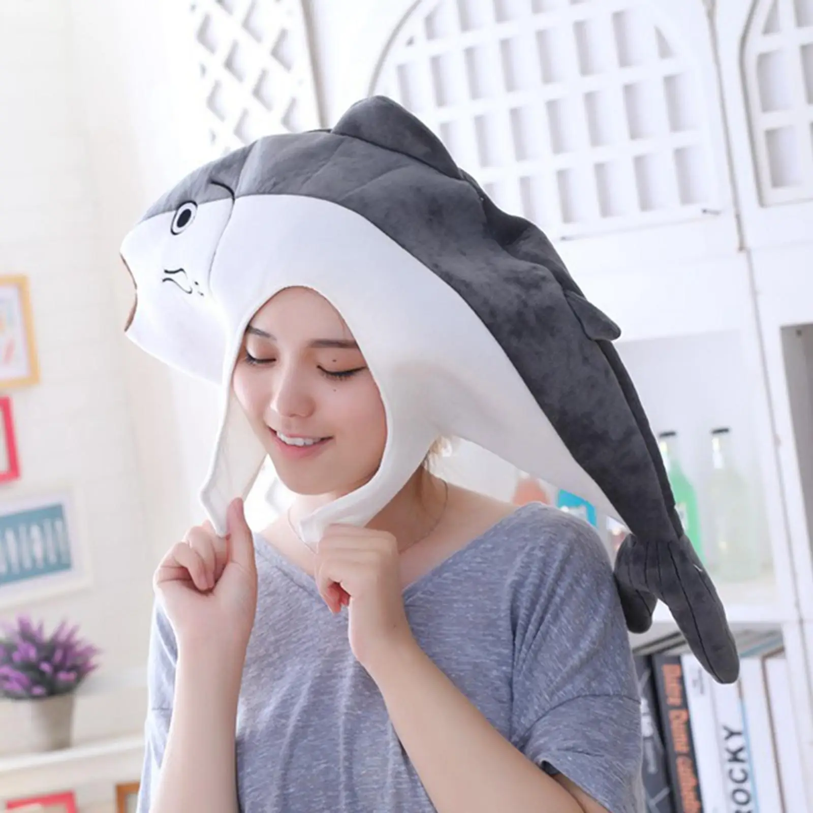 Cute Plush Fish Hat Animal Cosplay Headwear Party Supplies Decorations