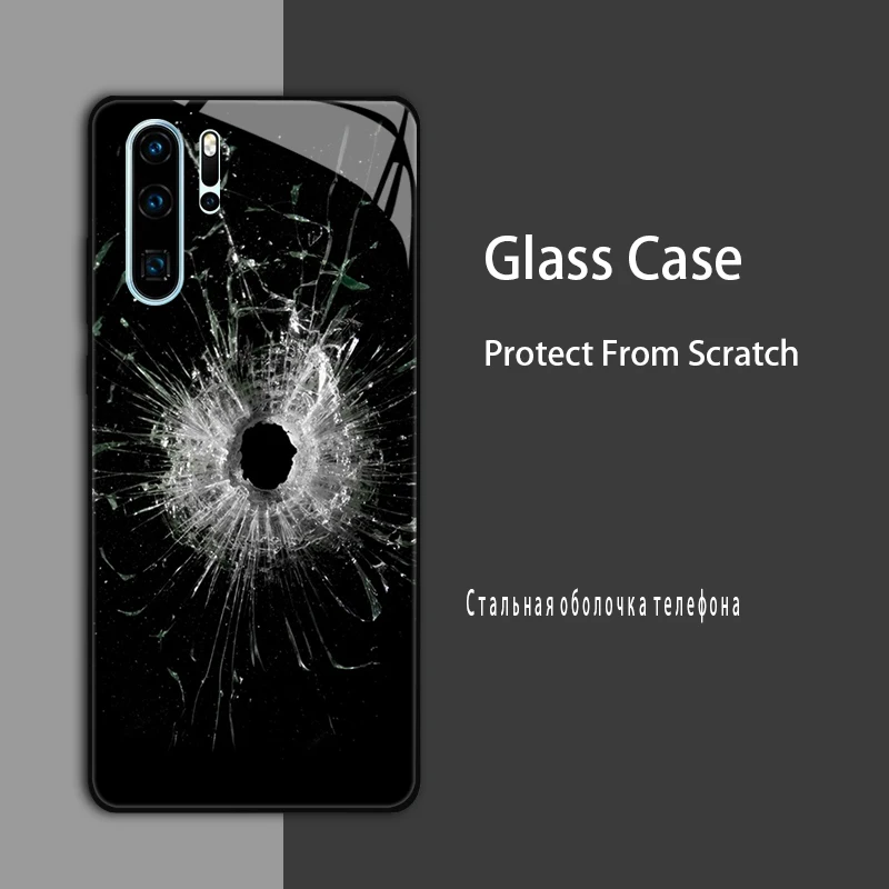 Luxury Tempered Glass Marble Painted Protective Case