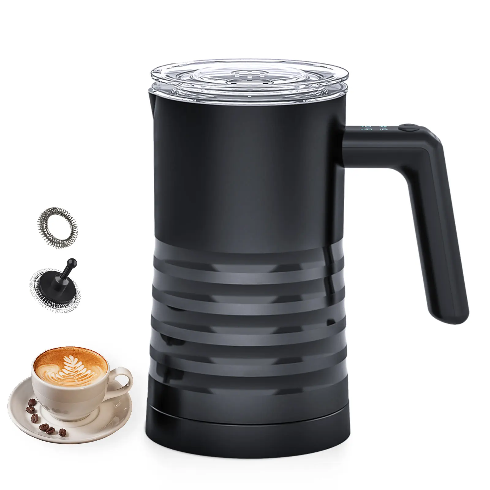 

Electric Milk Frother and Steamer 4 in 1 Auto Milk Warmer 400W Non-Stick Interior 580ml Stainless Steel Hot Cold Milk Foamer