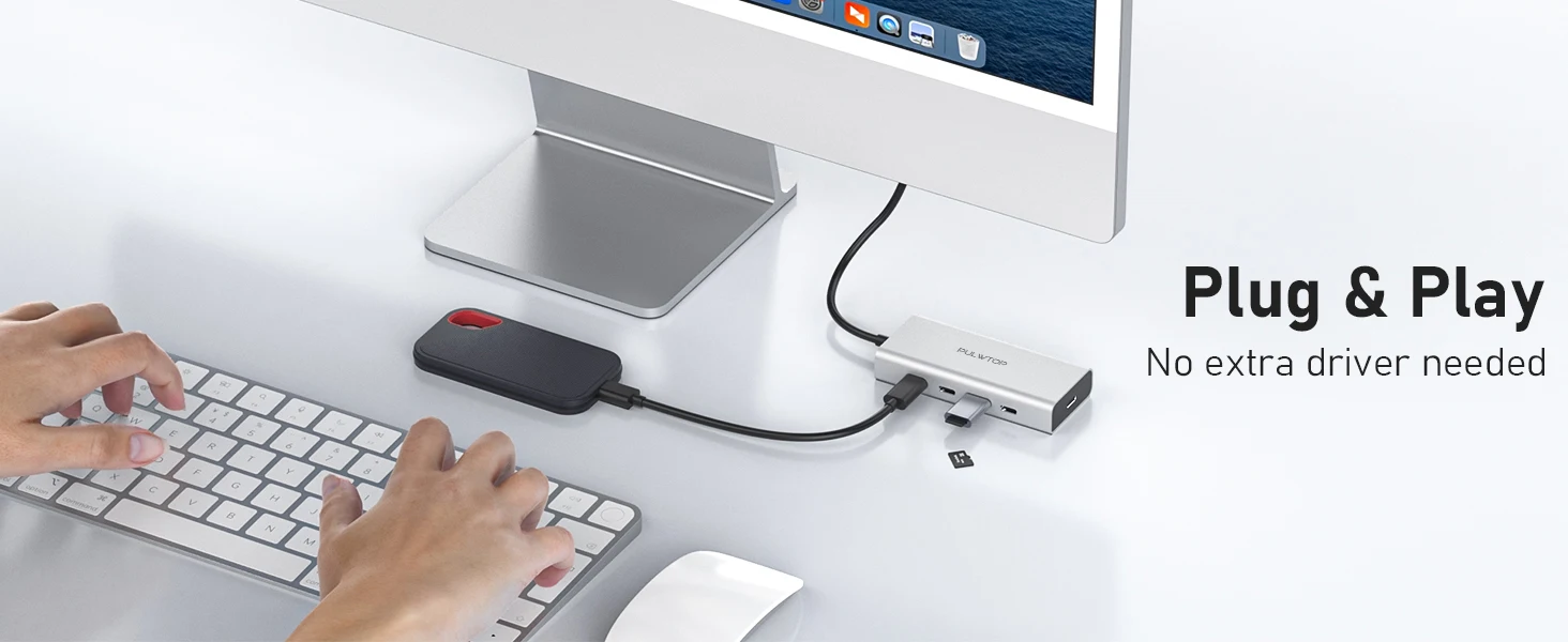 5-Port Hub, 10Gbps Data Transfer, 100W PD Charging, USB-C Hub Multiport Adapter For Book, Chromebook, I, XPS_voghion.com