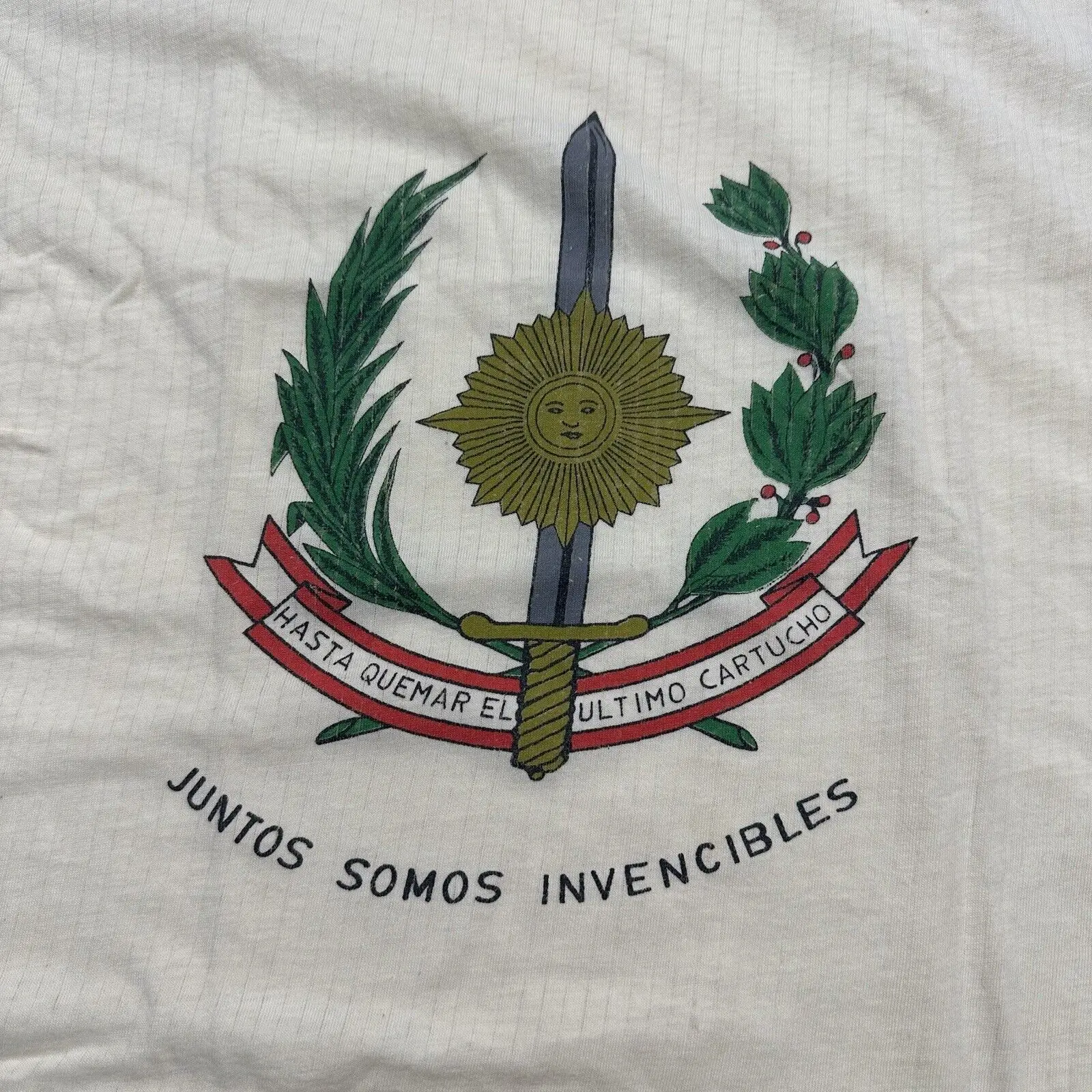 T-Shirt Militare Vintage Peruviana Da Uomo Militare Perù Classic Crest Logo Casual Maniche Lunghe