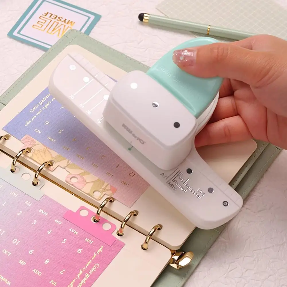Loose Leaf Hole Punch,Daily Planner Adjustable 3 Hole Paper Puncher For A5 A6 A7 Size 8 Sheet Capacity Notebooks Scrapbooking - 4