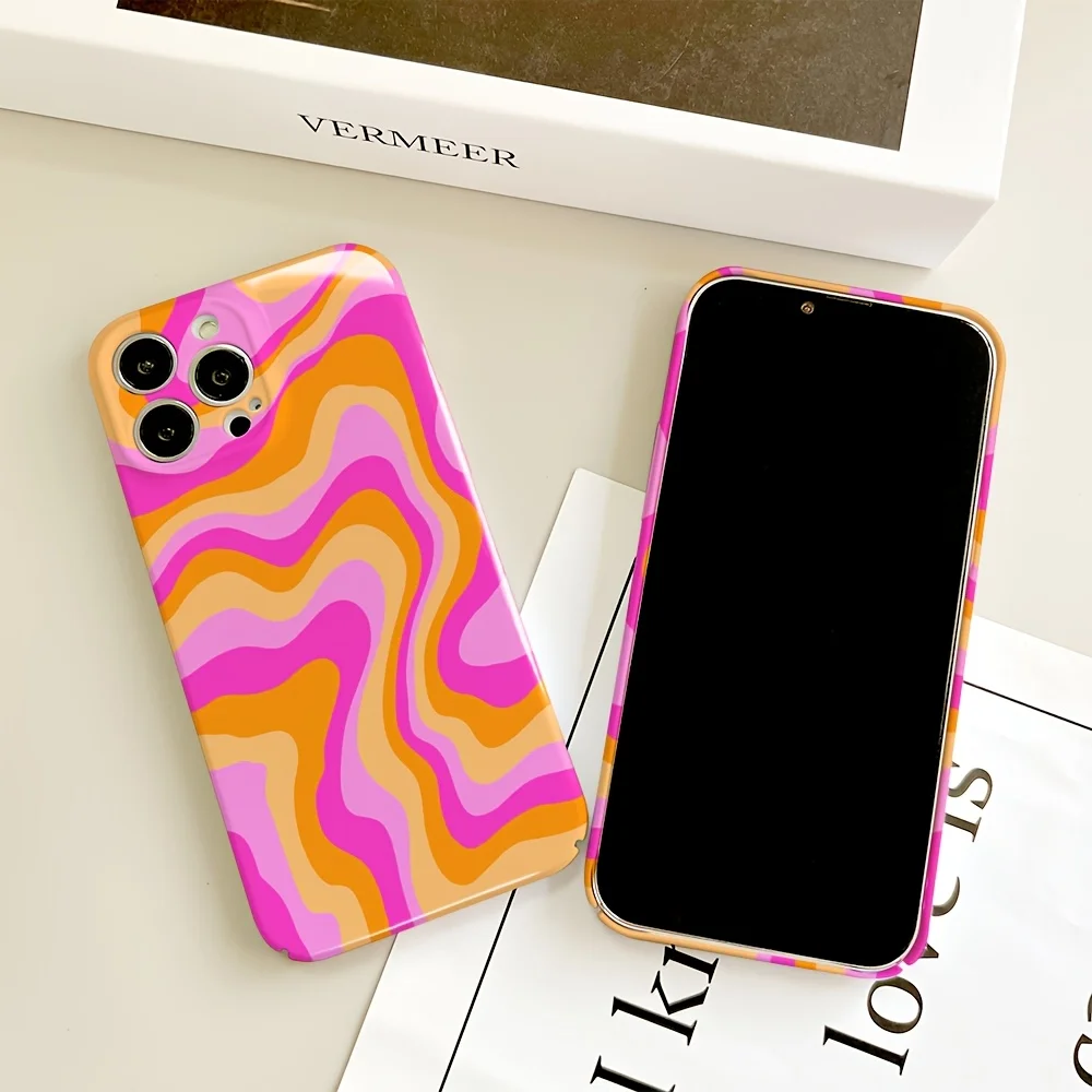 Pink Orange Wavy Glossy Phone Case - Hard PC Finish