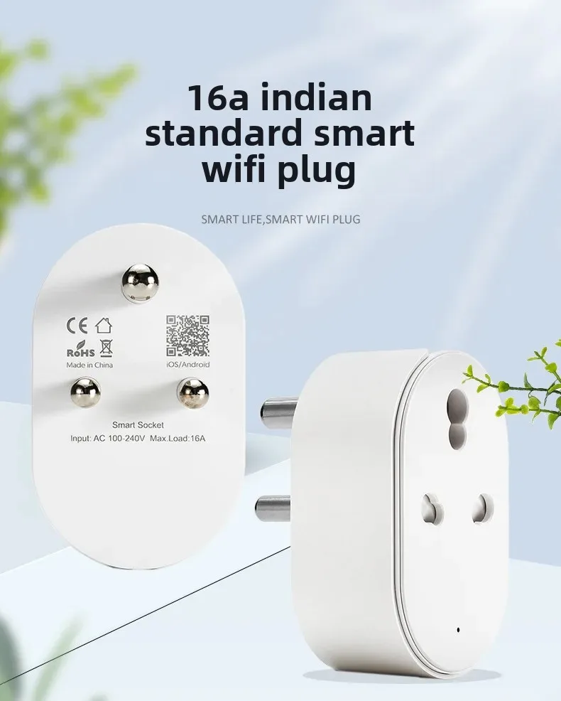 WiFi Smart Socket Remote Control Switch India South Africa Home Automation 16A Power Monitoring Timer Socket Wall Plug Land Plug