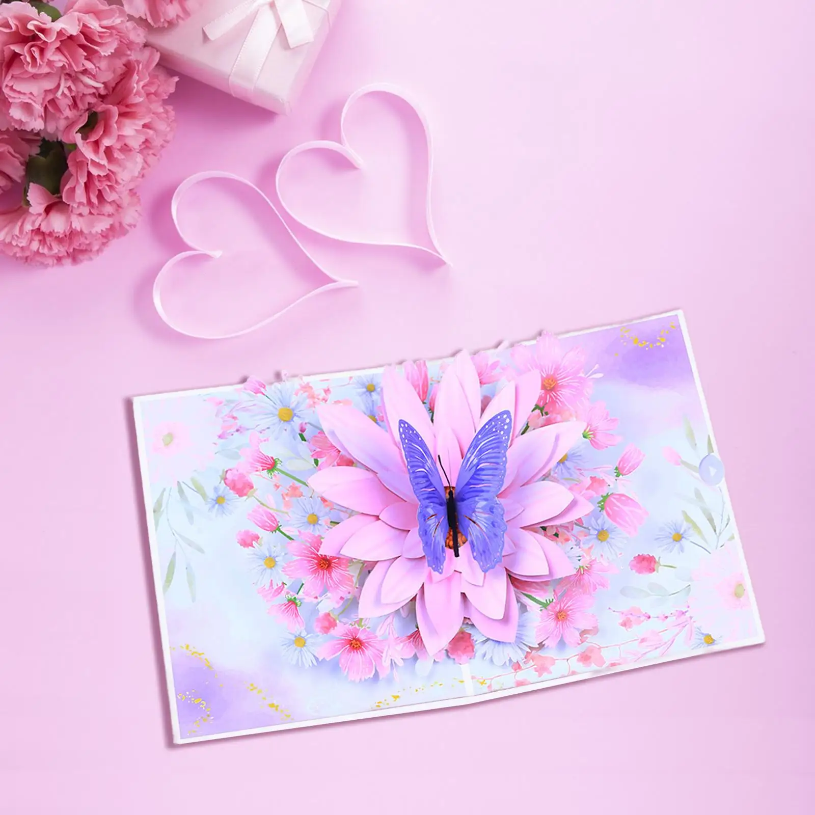 Mother's Day Card Wedding Spring All Occasions Birthday Card Butterfly Flower Popup for Ladies Mom Wife Girls Women
