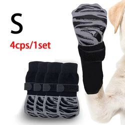 Non - Slip Dog Socks for Paw Protection and Traction on Hardwood Floors (Black stripe S)