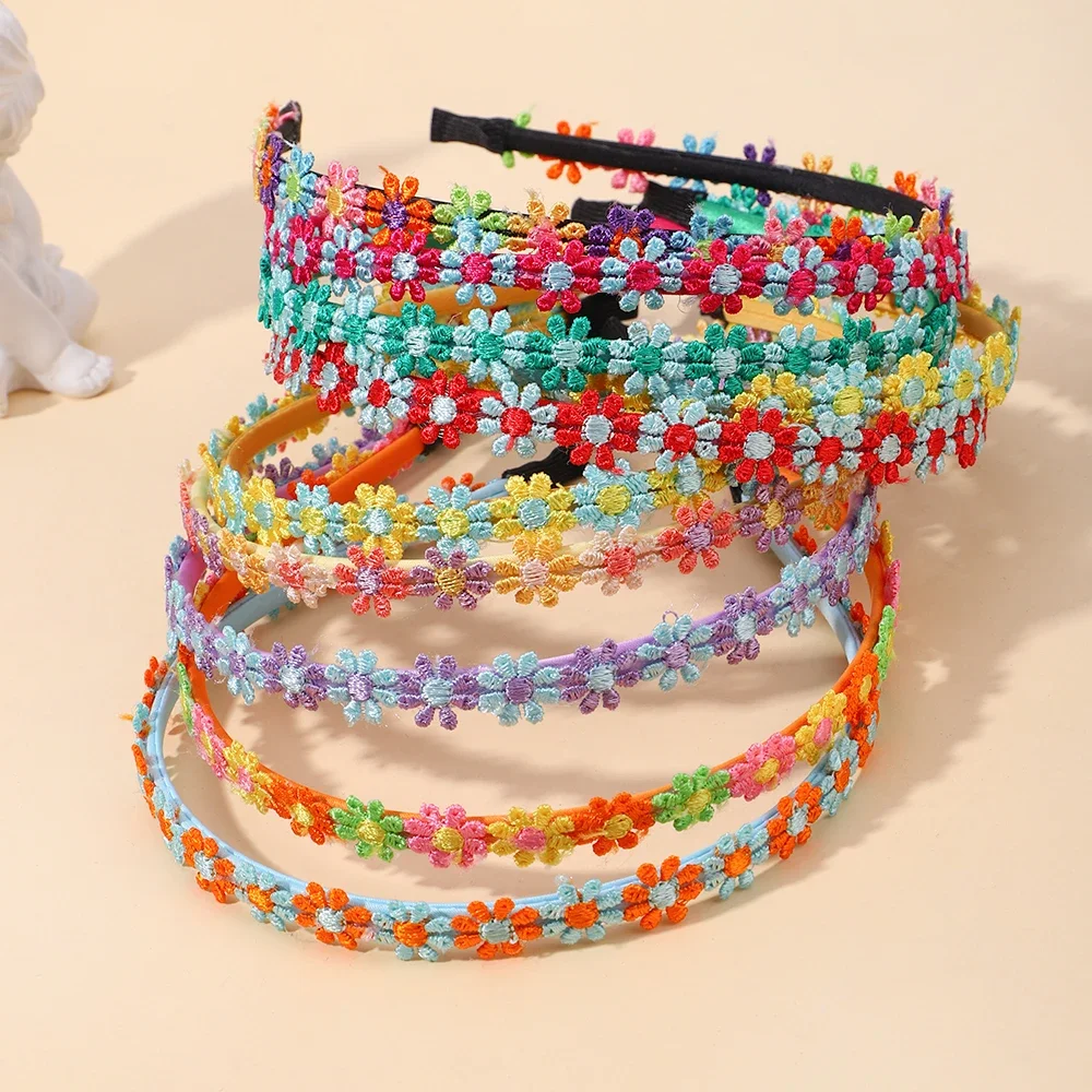 Ins Daisy Colorful Hair Hoop Girl Delicate Broken Bangs HairBand Children Daily Party Dress Up Hair Accessories Gift 3