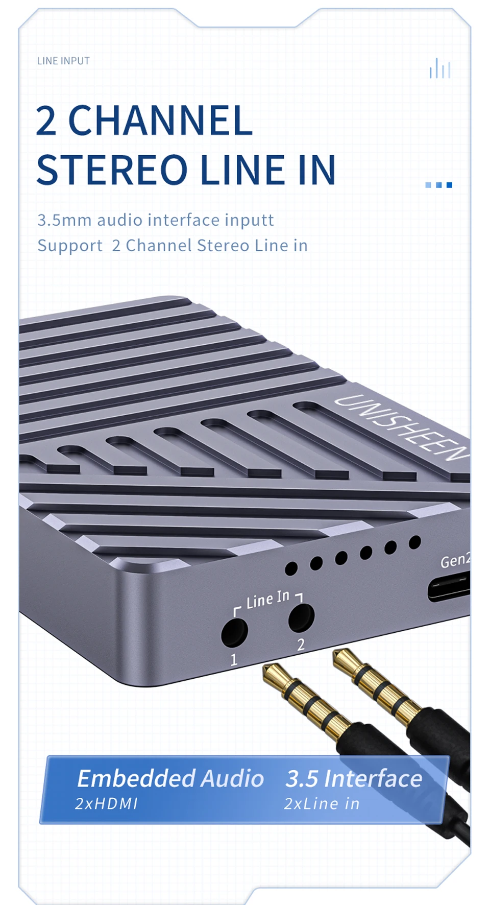 Dual HDMI 4K 30Hz Video Capture Card UNISHEEN