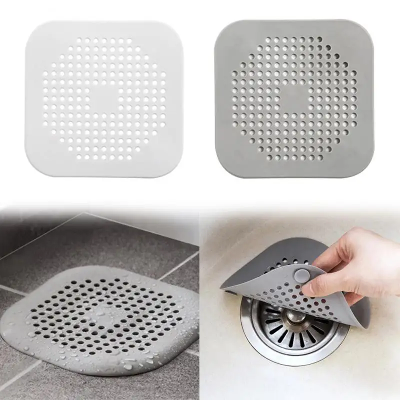 1PC Hair Filter Shower Drain Covers Silicone Drain Hair Catcher For Bathroom  Kitchen Filter Trap Drain Stopper Bathroom Supplies