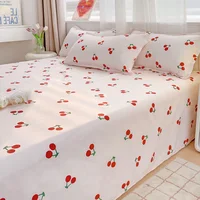 1 pc Bed Flat Sheet for Double Bed Plain Printing Top Sheets Single/Queen/King Flat Bedsheets Soft Home Bed Linen Sheets 2