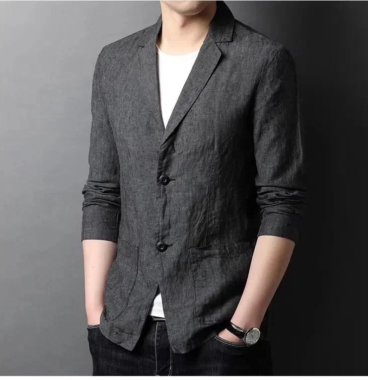 Thin linen suit spring autumn casual men's clothing casual jacket