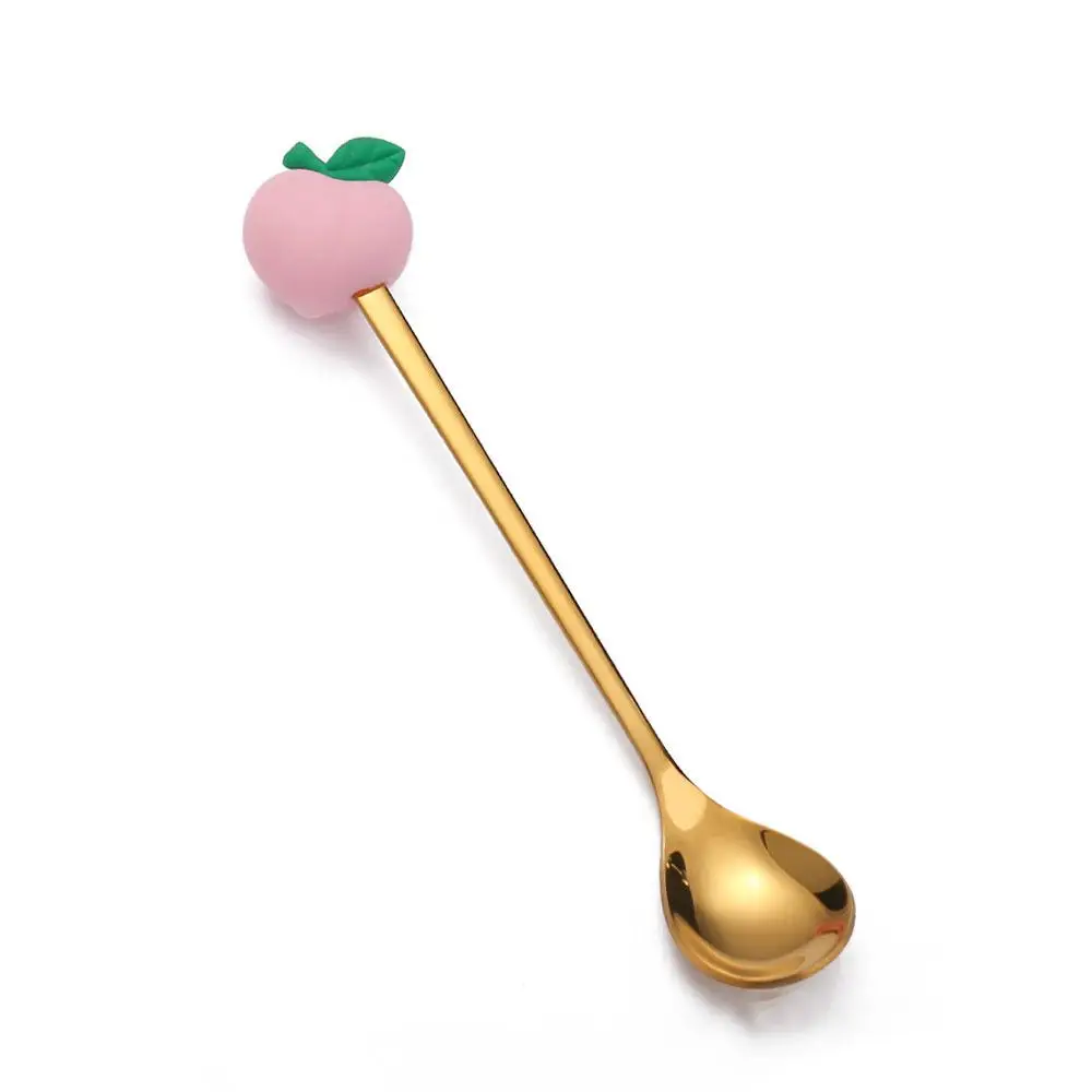 Mini Dessert Spoon Stainless Steel Spoon Fork Ice Cream Coffee Stirring Spoons Teaspoon Donut Fruit Fork Kitchen Flatware