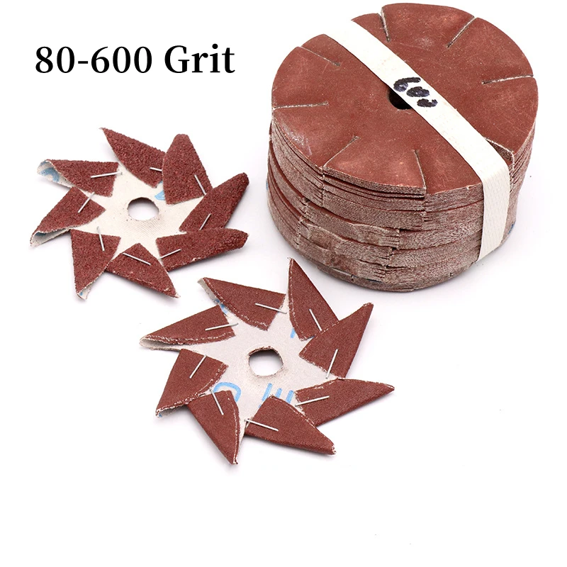 

3/5 pcs Octagonal Sandpaper 80-600 Grit Single/Double Layer Eight Petals Sandpaper Gap Furniture Polishing Sanding Tool